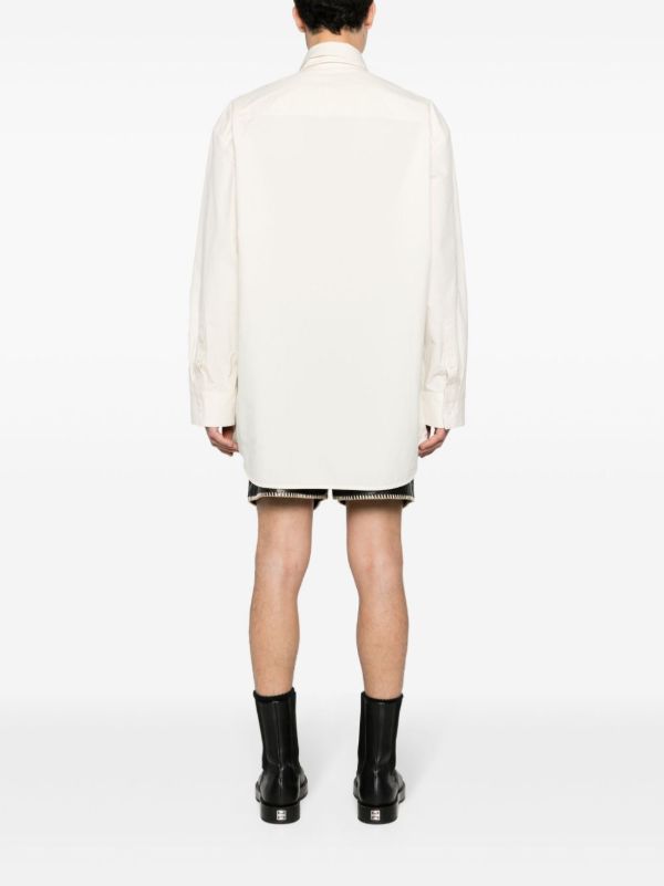 Browns Jil Sander Neutral Double-Collar Cotton Shirt | Browns Shirts