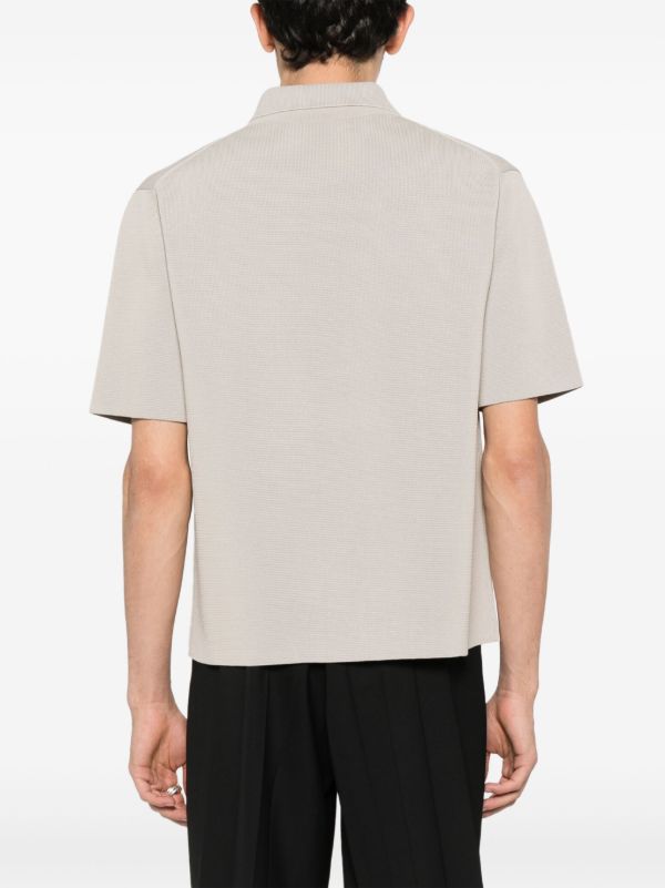 Browns Jil Sander Neutral Knitted Polo Shirt | Browns Polo Shirts