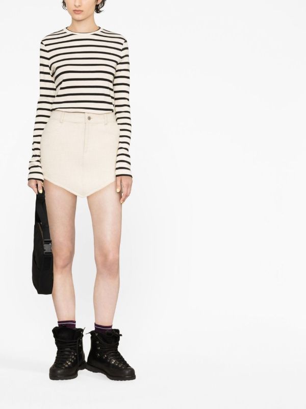 Browns Jil Sander Neutral Striped Cotton Top | Browns Knitted Tops