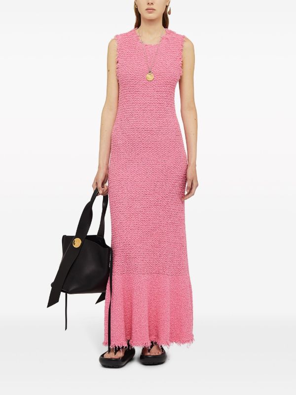 Browns Jil Sander Pink Embroidered Sleeveless Maxi Dress | Browns Day Dresses
