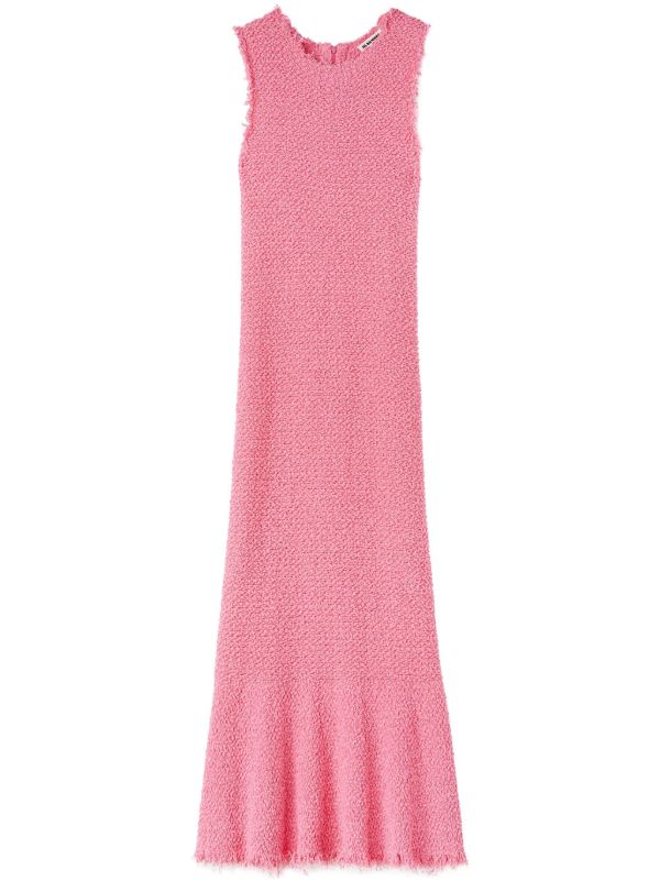 browns Jil Sander Pink Embroidered Sleeveless Maxi Dress | Browns Day Dresses