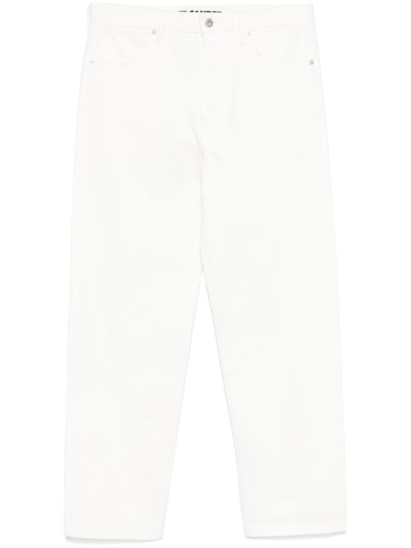 browns Jil Sander White Cotton Loose-Fit Jeans | Browns Relaxed-Fit Jeans