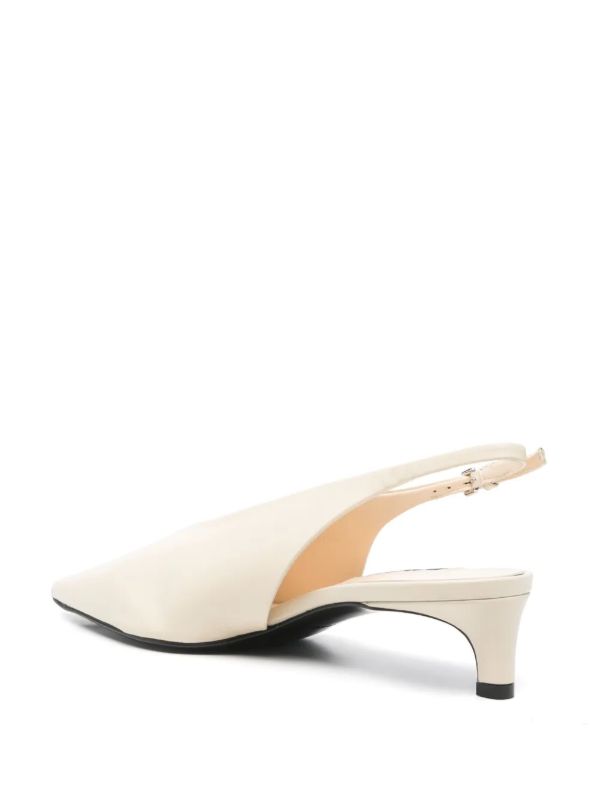 Browns Jil Sander White Leather Slingback Pumps | Browns Pumps