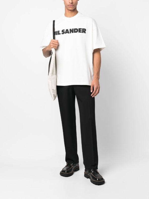 Browns Jil Sander White Logo Cotton T-shirt | Browns T-Shirts