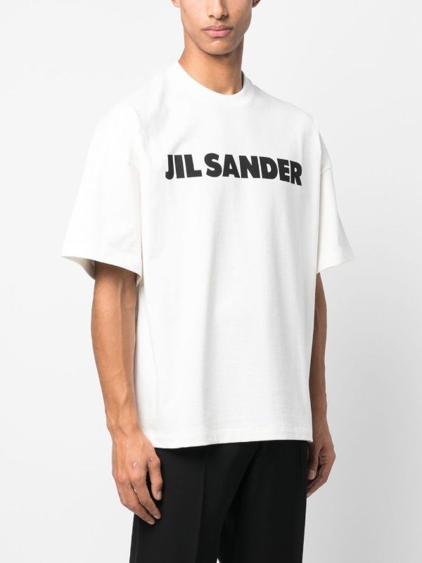 Browns Jil Sander White Logo Cotton T-shirt | Browns T-Shirts