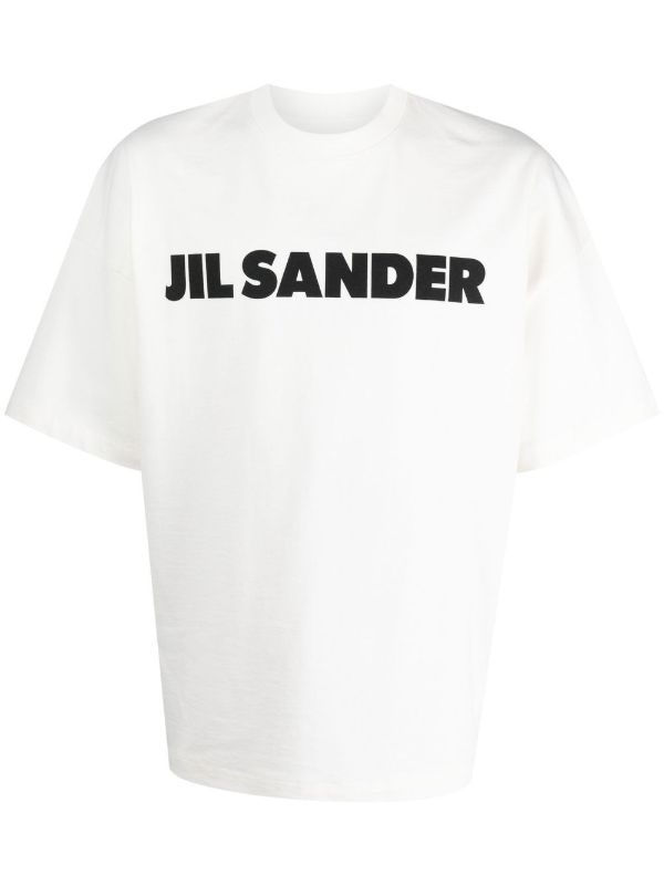 browns Jil Sander White Logo Cotton T-shirt | Browns T-Shirts