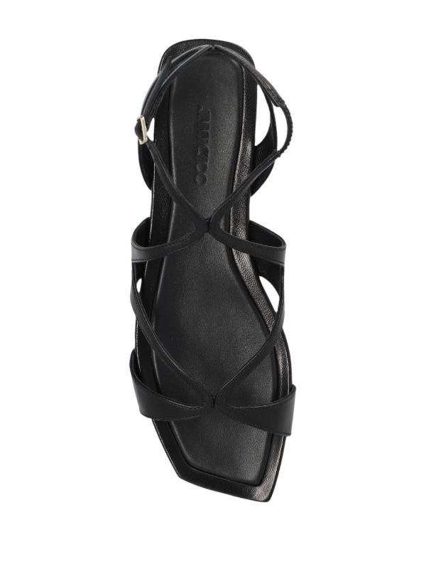 Browns Jimmy Choo Black Ayla Flat Leather Sandals | Browns Sandals