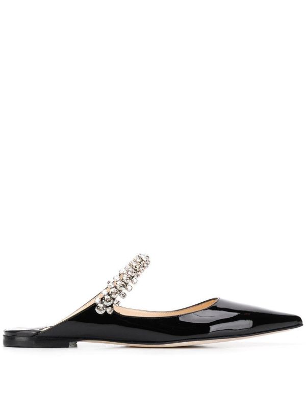 Browns Jimmy Choo Black Bing Crystal-embellished Leather Mules | Browns Mules