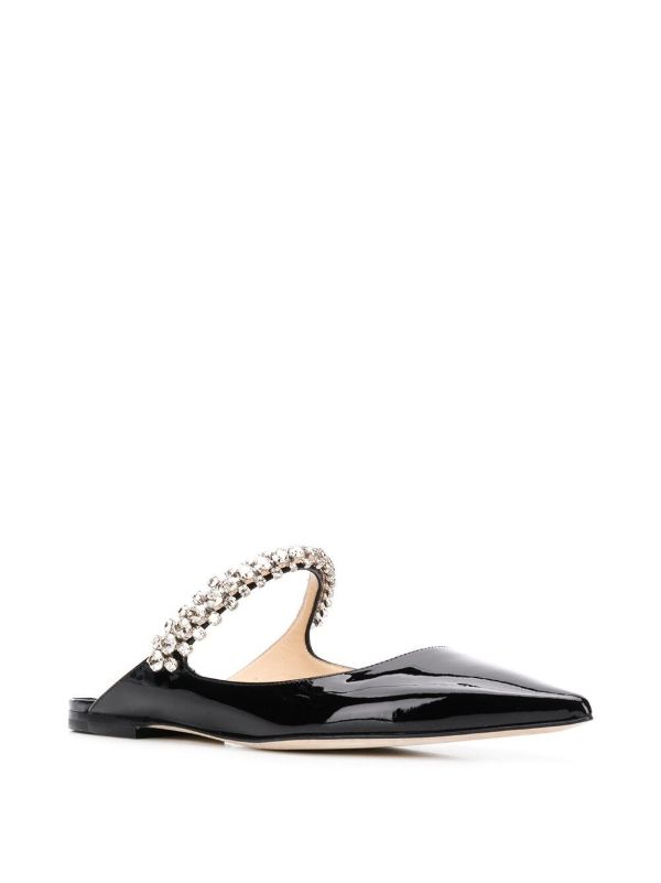 Browns Jimmy Choo Black Bing Crystal-embellished Leather Mules | Browns Mules