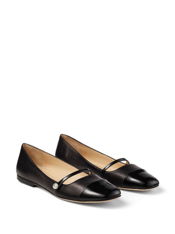 Browns Jimmy Choo Black Elisa Leather Ballerina Shoes | Browns Ballerina Shoes