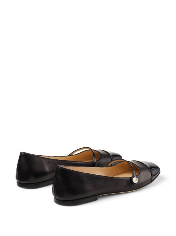 Browns Jimmy Choo Black Elisa Leather Ballerina Shoes | Browns Ballerina Shoes