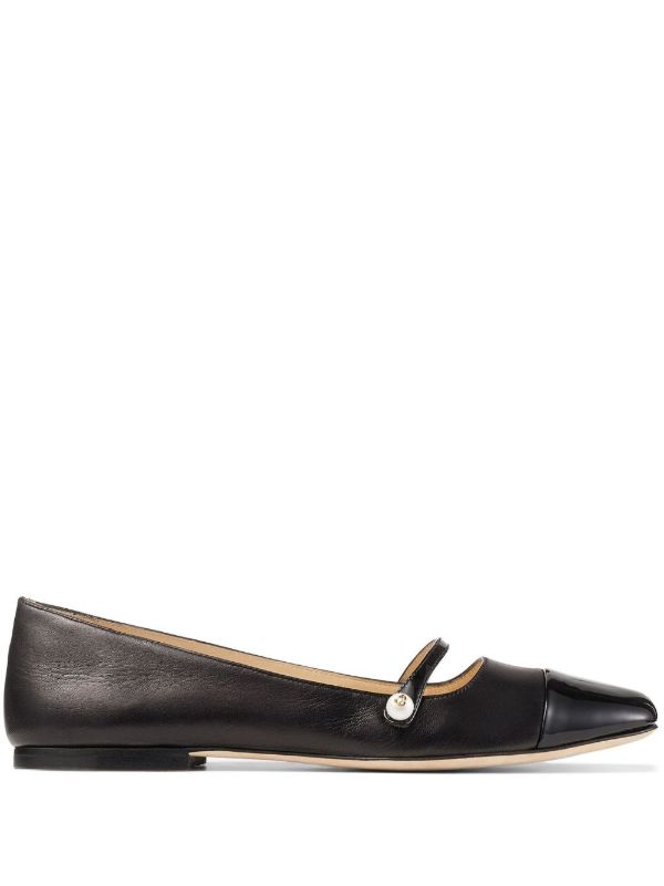 browns Jimmy Choo Black Elisa Leather Ballerina Shoes | Browns Ballerina Shoes