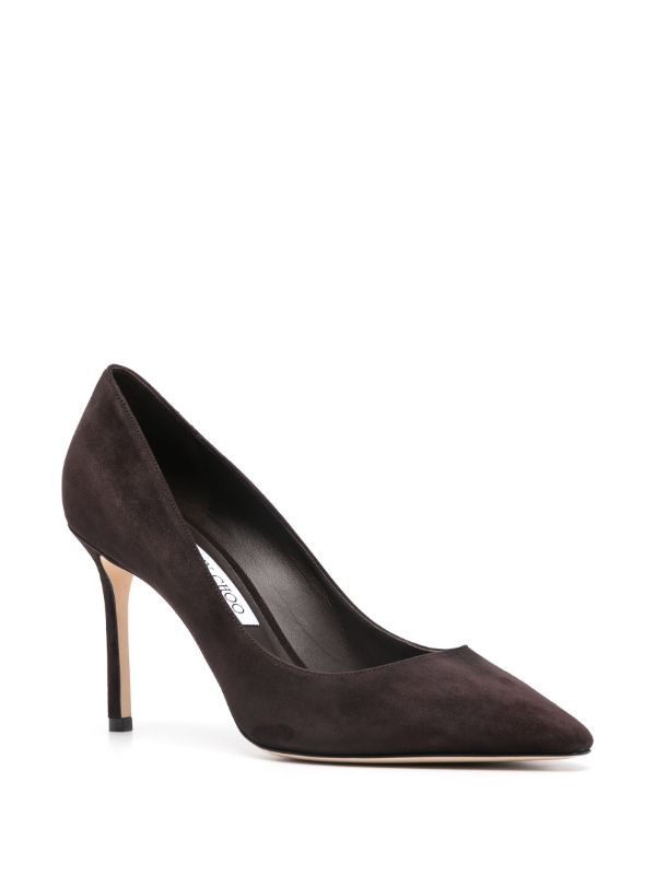 Browns Jimmy Choo Brown Romy 85 Suede Pumps | Browns Pumps