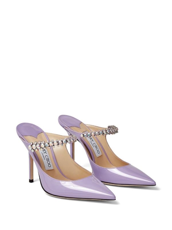 Browns Jimmy Choo Purple Bing 100 Patent Leather Pumps | Browns Mules