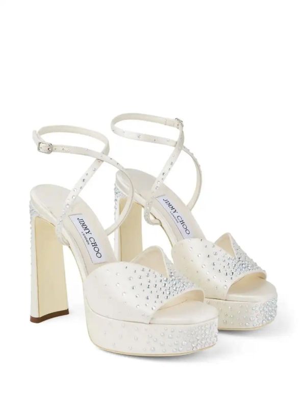 Browns Jimmy Choo White 125mm Karli Sandals | Browns Sandals
