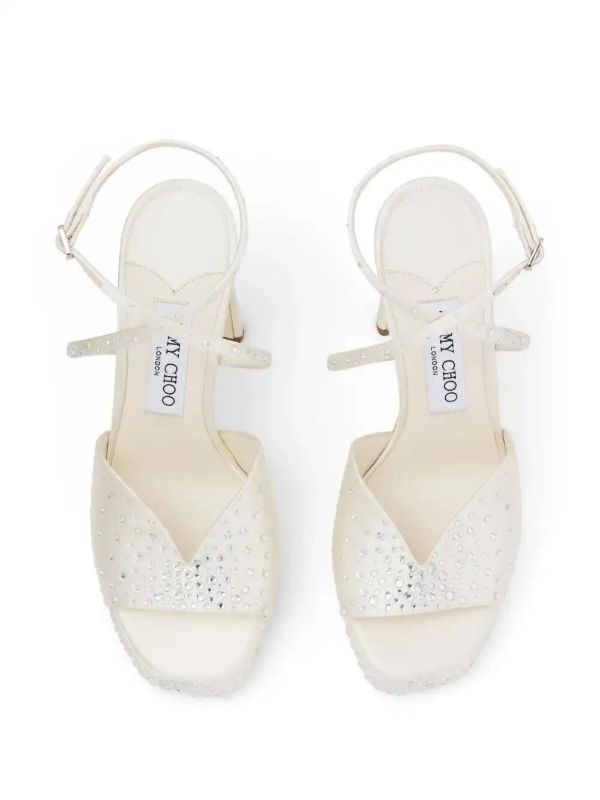 Browns Jimmy Choo White 125mm Karli Sandals | Browns Sandals