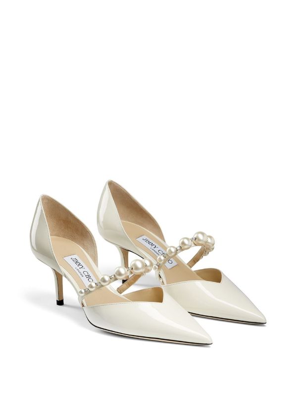 Browns Jimmy Choo White 65mm Aurelie Pumps | Browns Pumps