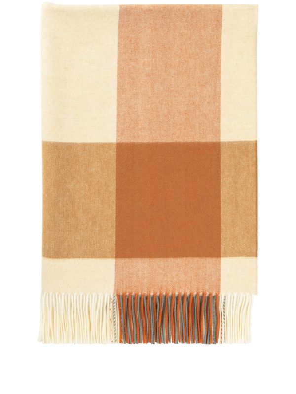 browns Johnstons of Elgin Block Border Wool Throw | Browns Blankets & Throws