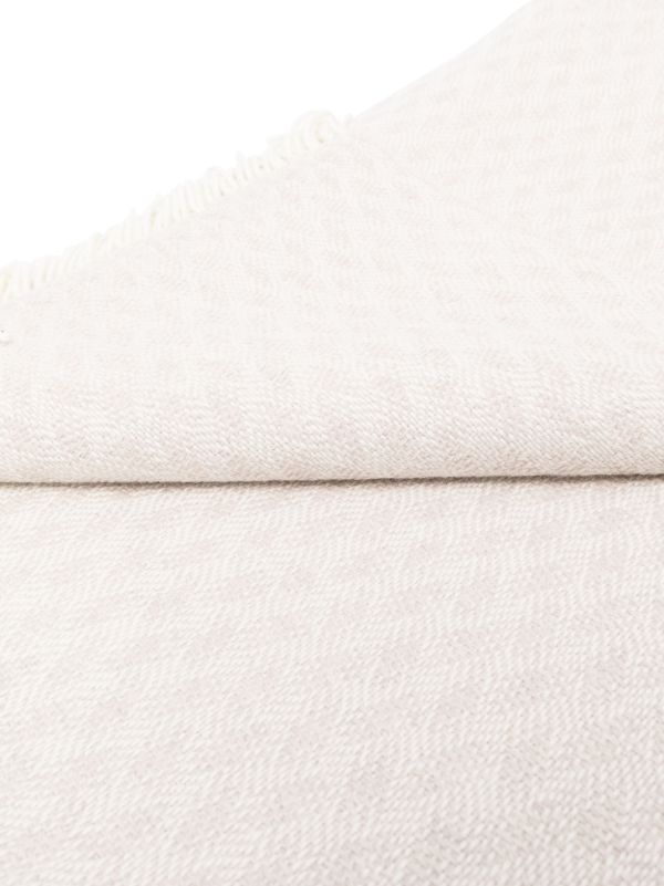 Browns Johnstons Of Elgin Neutral Weave Wool Fringed Throw | Browns Blankets & Throws