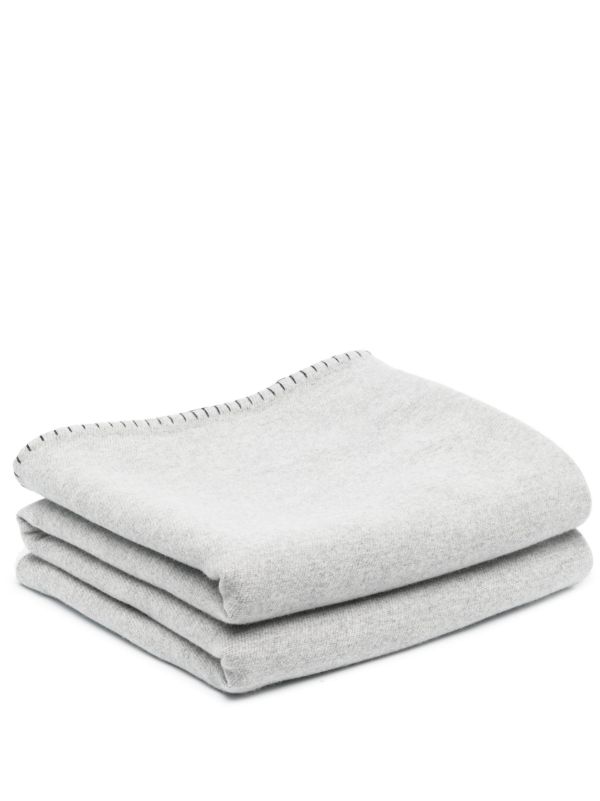 browns Johnstons of Elgin silver reversible merino wool throw | Browns Blankets & Throws