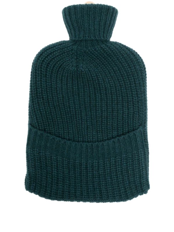 browns Johnstons of Elgin x Browns Green Ribbed Cashmere Hot Water Bottle | Browns Homeware