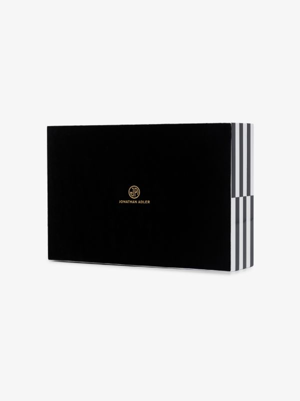 Browns Jonathan Adler Black And White Op Art Large Lacquer Box | Browns Trinket Boxes
