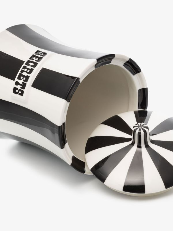 Browns Jonathan Adler Black And White Vice Secrets Ceramic Canister | Browns Trinket Boxes