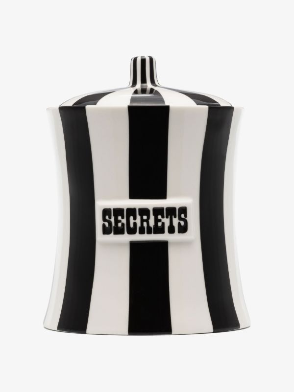 browns Jonathan Adler black and white Vice secrets ceramic canister | Browns Trinket Boxes