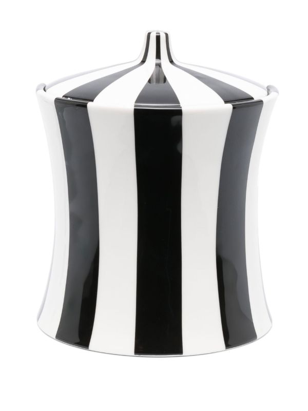 Browns Jonathan Adler Black Vice Rocks Striped Ice Bucket | Browns Barware