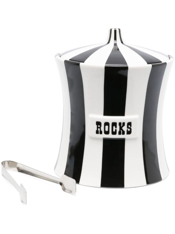 browns Jonathan Adler Black Vice Rocks Striped Ice Bucket | Browns Barware