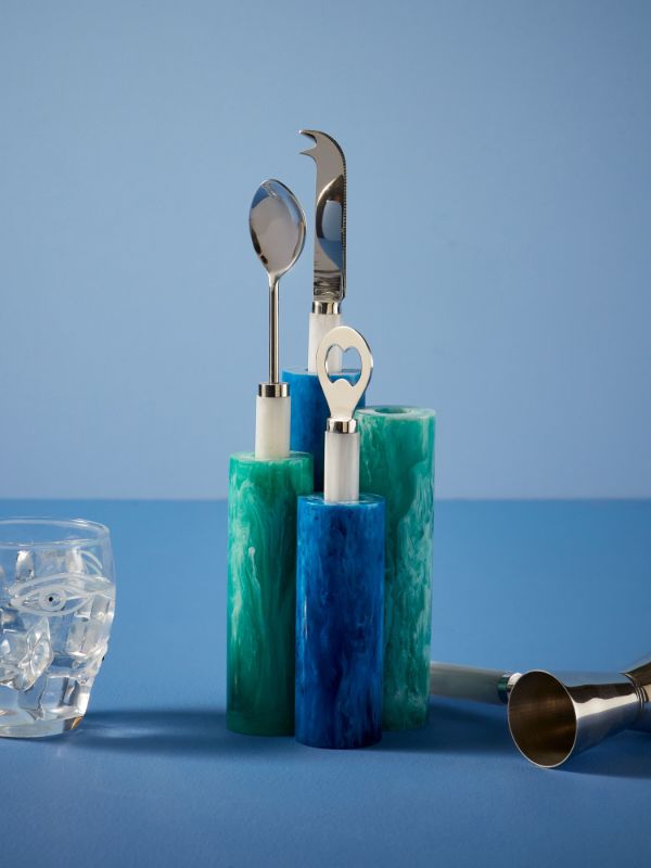 Browns Jonathan Adler Blue Como Barware Set | Browns Barware