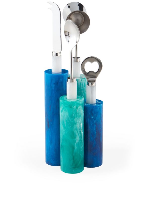 browns Jonathan Adler Blue Como Barware Set | Browns Barware