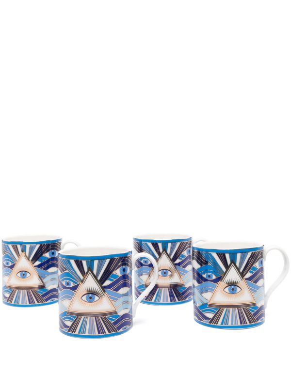 browns Jonathan Adler Blue Druggist Porcelain Mug Set | Browns Cups & Tea Sets