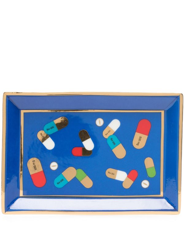 browns Jonathan Adler blue Full Dose porcelain tray | Browns Kitchen Accessories