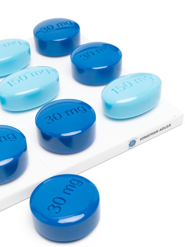 Browns Jonathan Adler Blue Pill Motif Tic-Tac-Toe Set | Browns Table Games