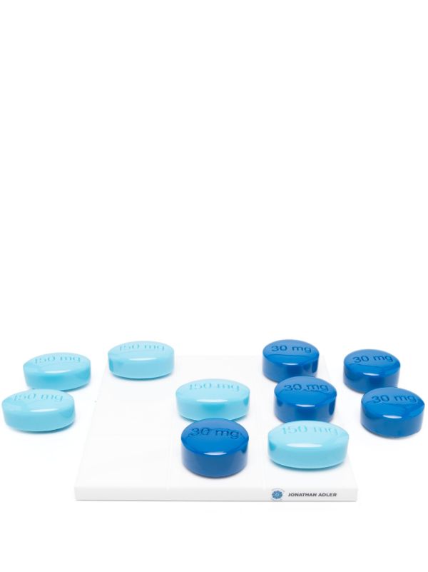 browns Jonathan Adler Blue Pill Motif Tic-Tac-Toe Set | Browns Table Games