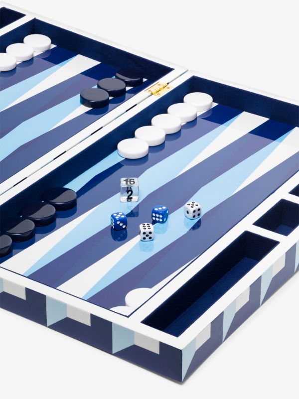 Browns Jonathan Adler Blue Sorrento Backgammon Set | Browns Collectibles