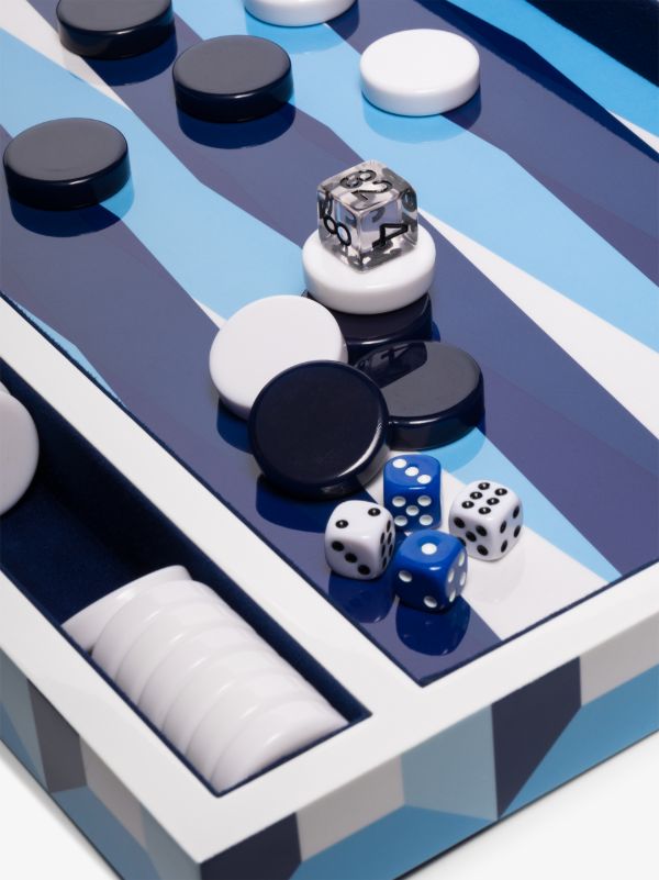 Browns Jonathan Adler Blue Sorrento Backgammon Set | Browns Collectibles