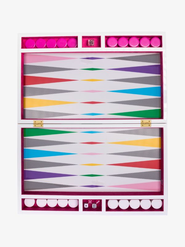 browns Jonathan Adler multicoloured checkerboard backgammon set | Browns Collectibles