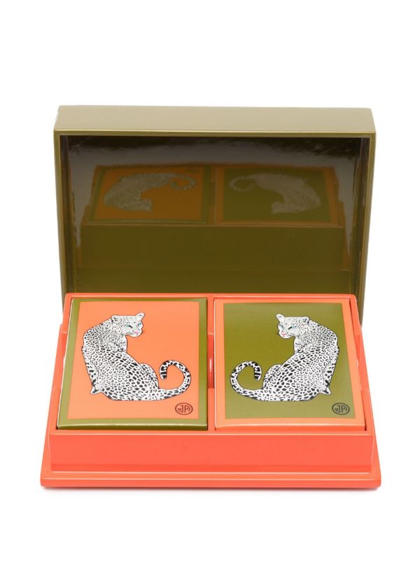 Browns Jonathan Adler Multicoloured Leopard Lacquer Card Set | Browns Collectibles