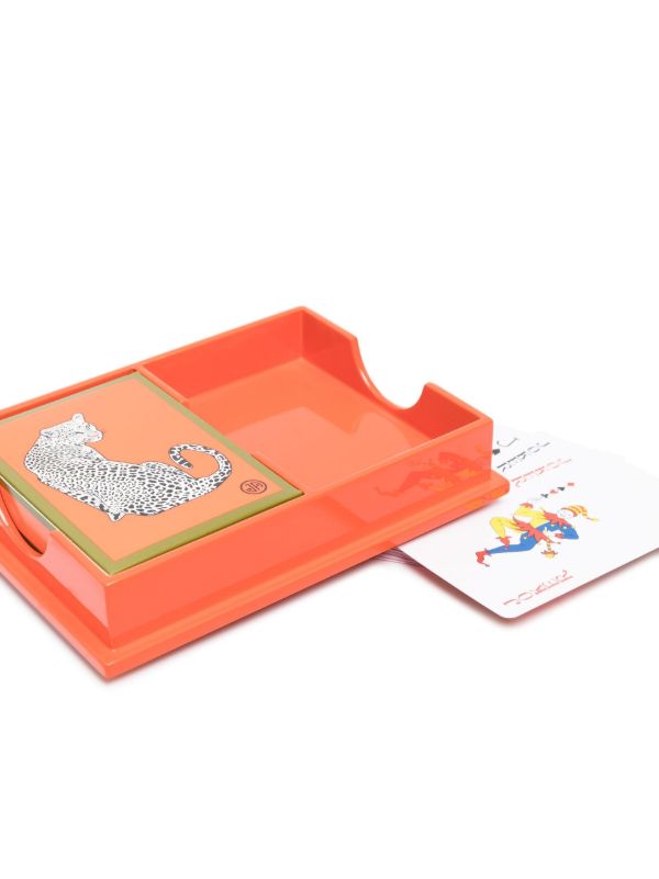 Browns Jonathan Adler Multicoloured Leopard Lacquer Card Set | Browns Collectibles