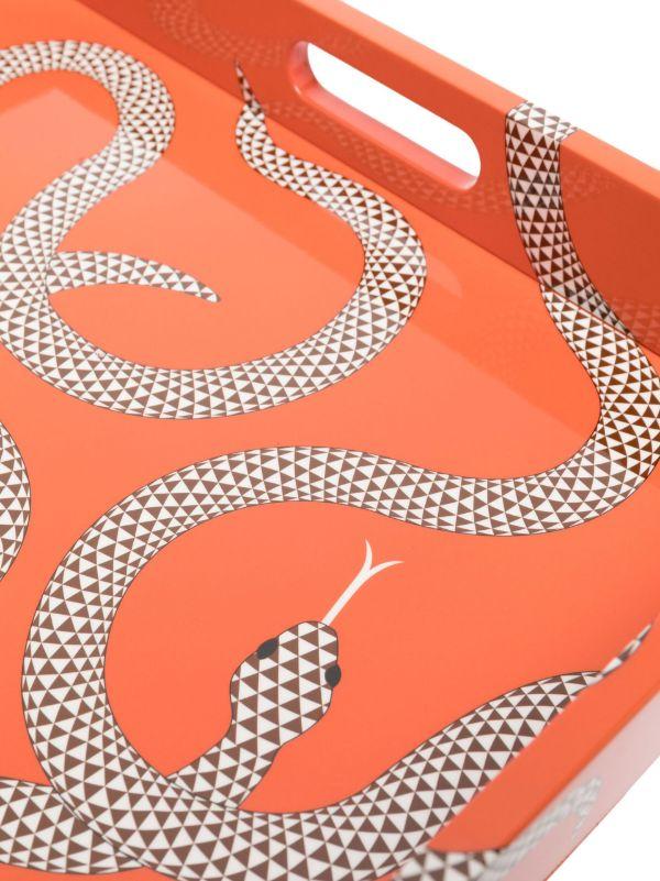 Browns Jonathan Adler Orange Eden Snake-print Tray | Browns Trays