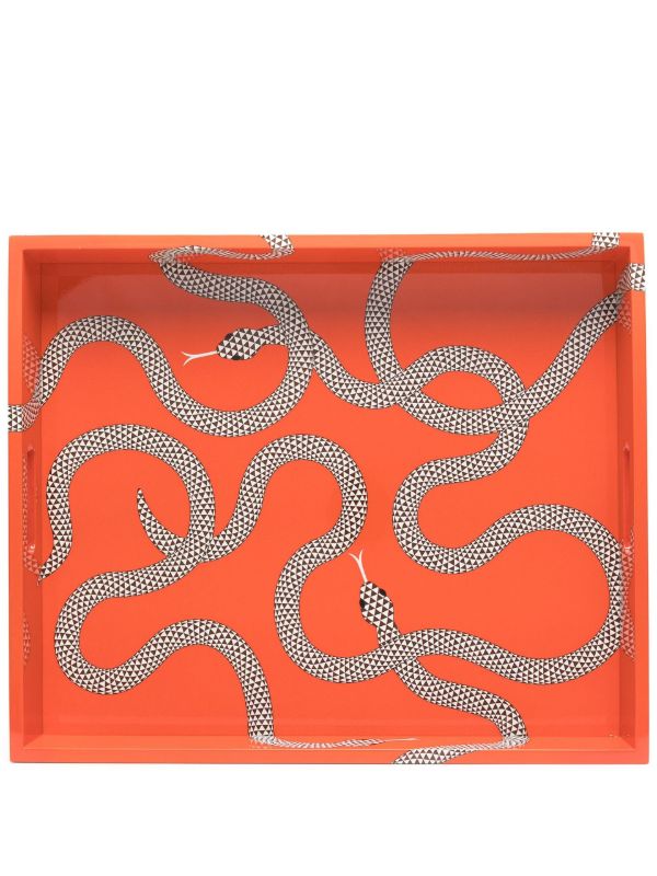 browns Jonathan Adler orange Eden snake-print tray | Browns Trays