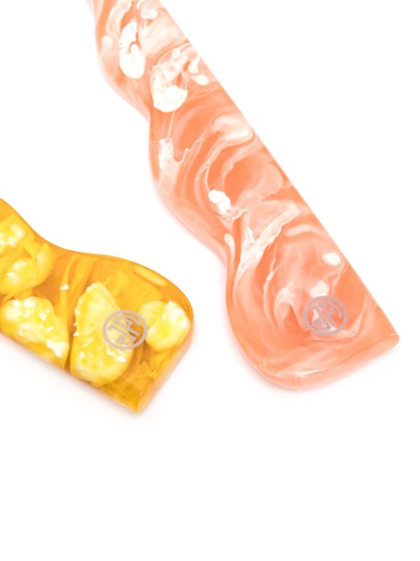 Browns Jonathan Adler Pink Como Ripple Salad Serving Set | Browns Cutlery