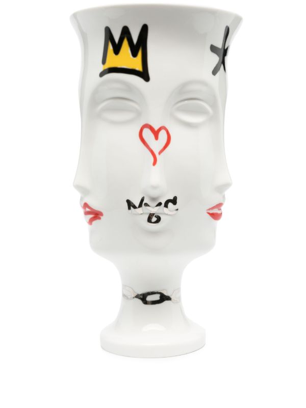 browns Jonathan Adler white Dora Maar Graffiti porcelain vase | Browns Vases