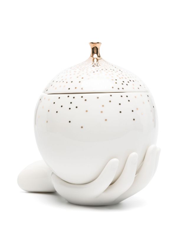 Browns Jonathan Adler White Gilded Eve Ceramic Box | Browns Trinket Boxes