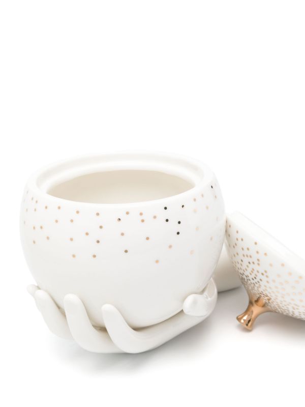 Browns Jonathan Adler White Gilded Eve Ceramic Box | Browns Trinket Boxes