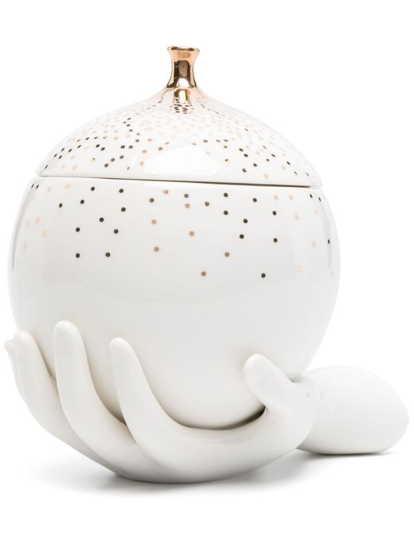 browns Jonathan Adler White Gilded Eve Ceramic Box | Browns Trinket Boxes