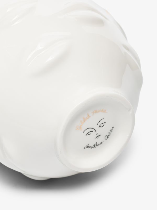 Browns Jonathan Adler White Gilded Gala Round Porcelain Vase | Browns Vases