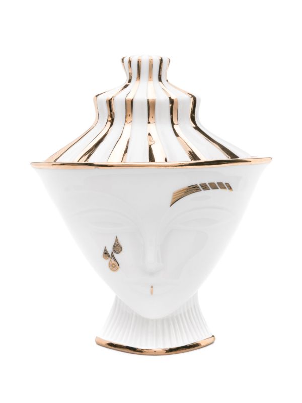 Browns Jonathan Adler White Gilded Giuliette Porcelain Box | Browns Trinket Boxes